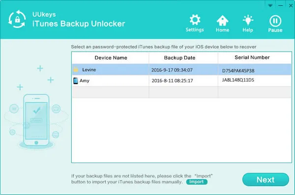 PassMoz LabTunes Add backup file