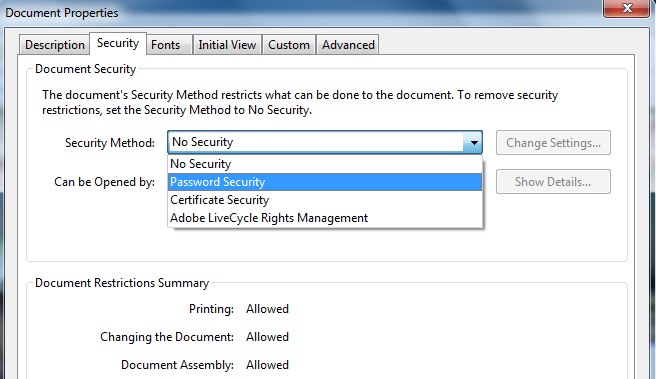 password protect existing pdf without acrobat