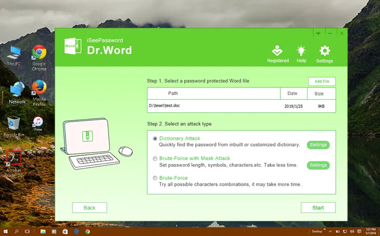 Word Password Recovery Add File
