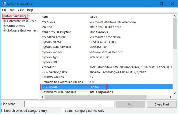 check UEFI or BIOS