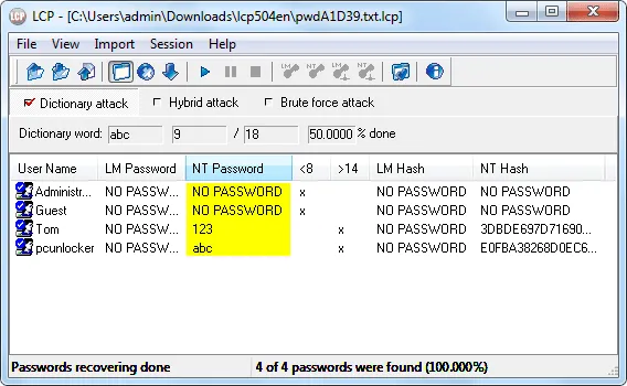 LCP Password Cracker