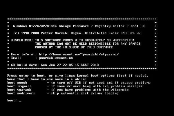 Offline Windows Password & Registry Editor
