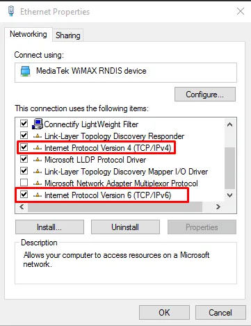 ipv6 settings